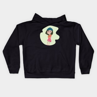 Girl with cat Kids Hoodie